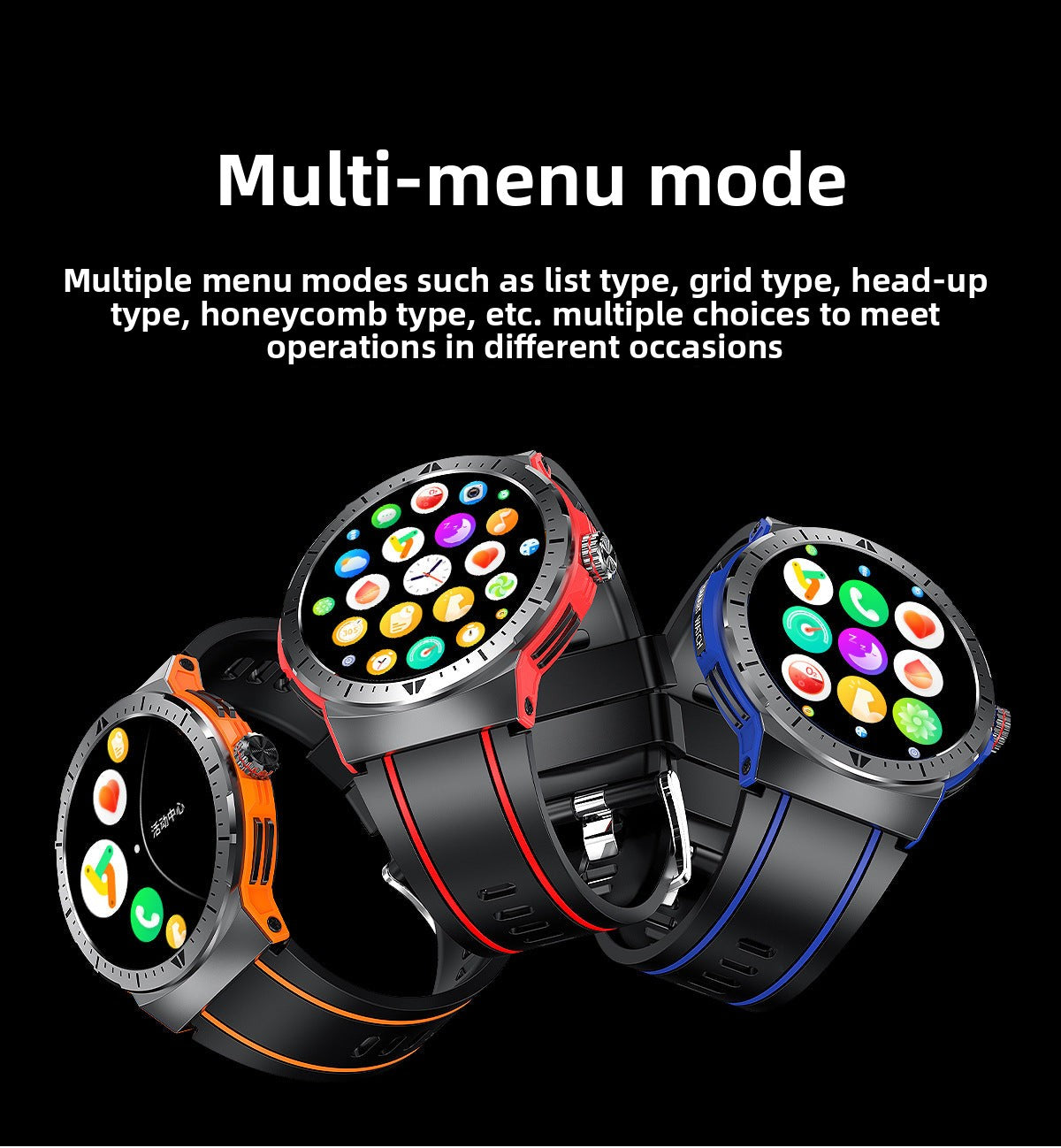 HK52Watch Bluetooth Call Heart Rate Monitoring Exercise Blood Oxygen Blood Pressure AMOLED Multi-Dial Switch Hot Sale