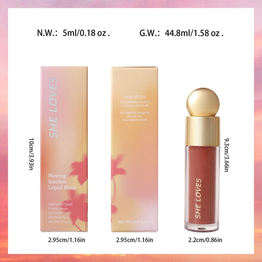 Makeup sheloves Liquid Blush Multi-Color Matte Sunburn Long-Lasting Easy to Apply Lip and Cheek Multi-Use Blush Cream