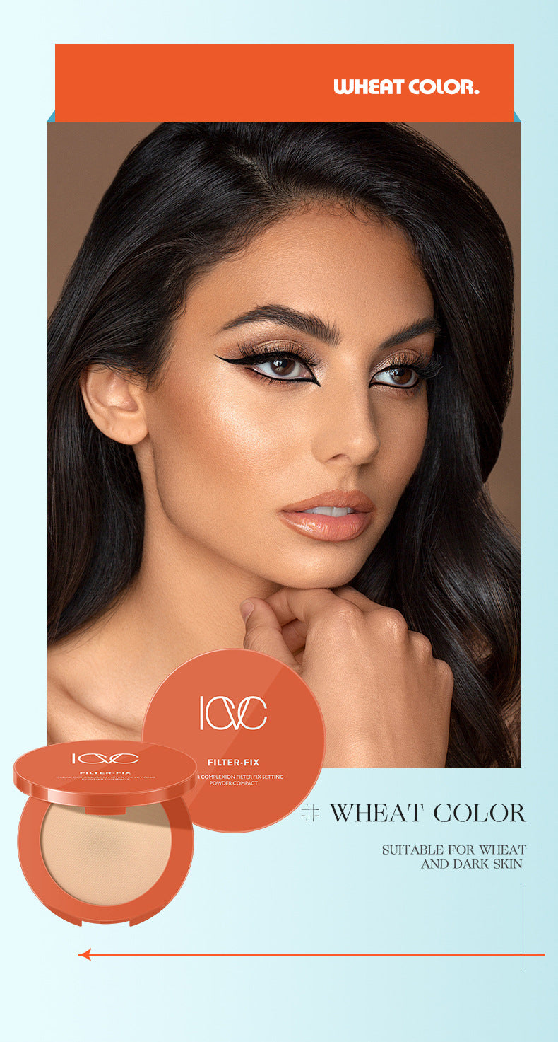ICVC#1203Nude Powder Setting Powder15g Comes with Puff and Makeup Mirror Version Beauty