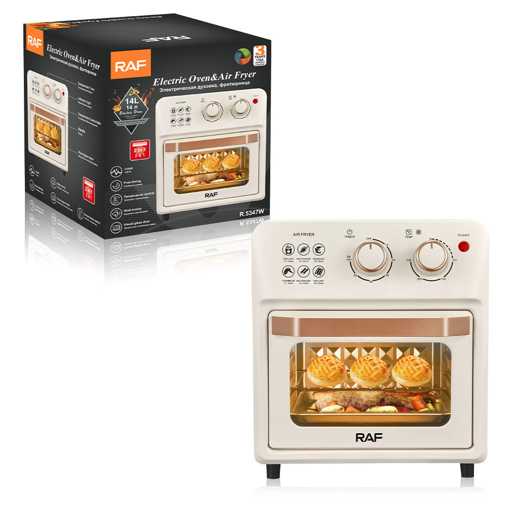 RAF Electric Oven EU Standard14L Multifunctional Household Air Fryer Fully Automatic Intelligent Oven Fryer Visual Baking