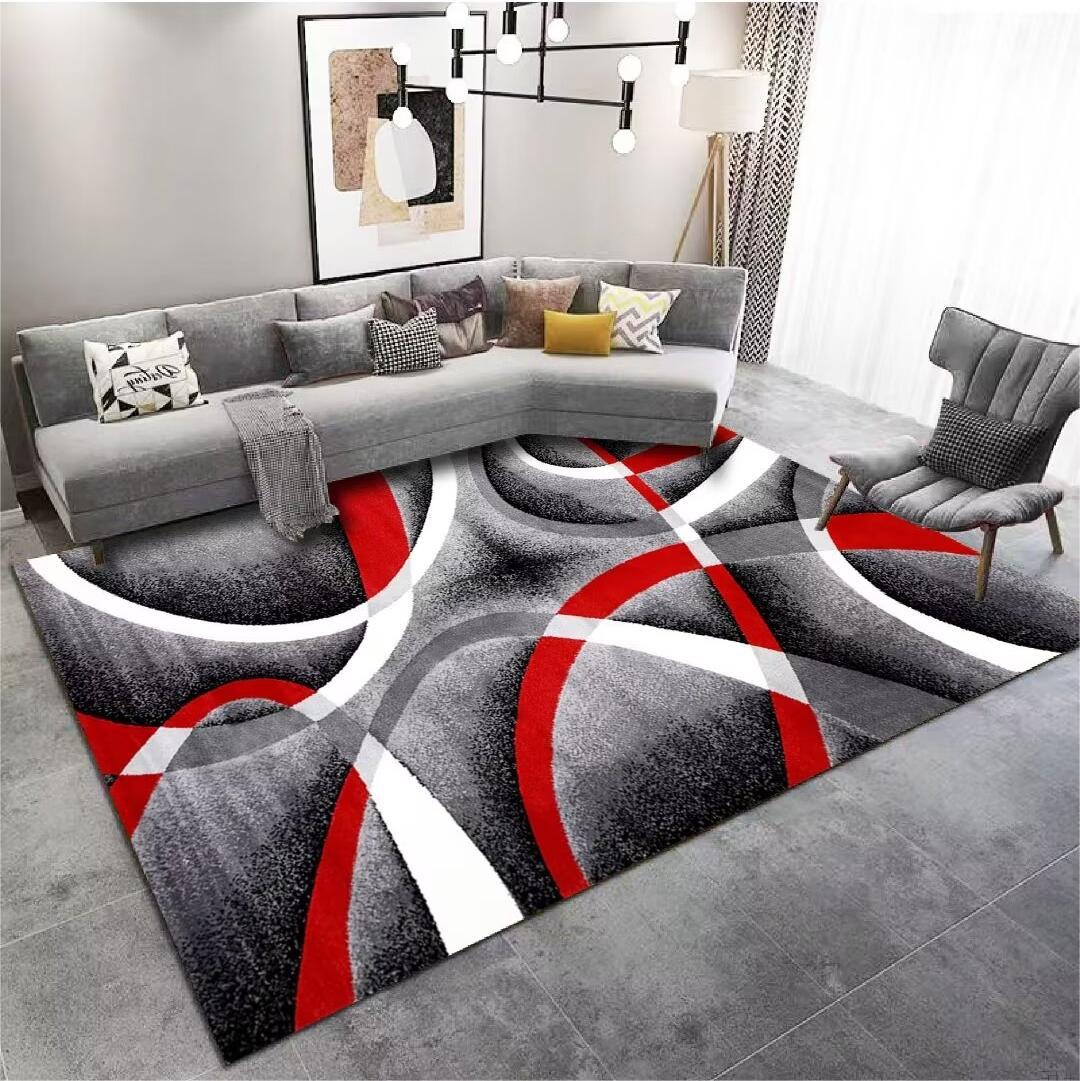 High-End Living Room Sofa Coffee Table Rug Light Luxury New Chinese Style Nordic Simple Modern Abstract Bedroom Full Carpet