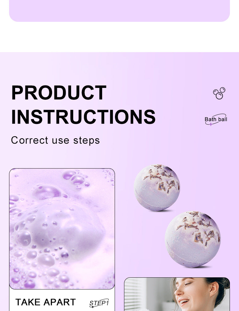 Dried Flower Explosive Bath Salt Ball100gSADOER Clean Fragrance Bath Ball  Wholesale