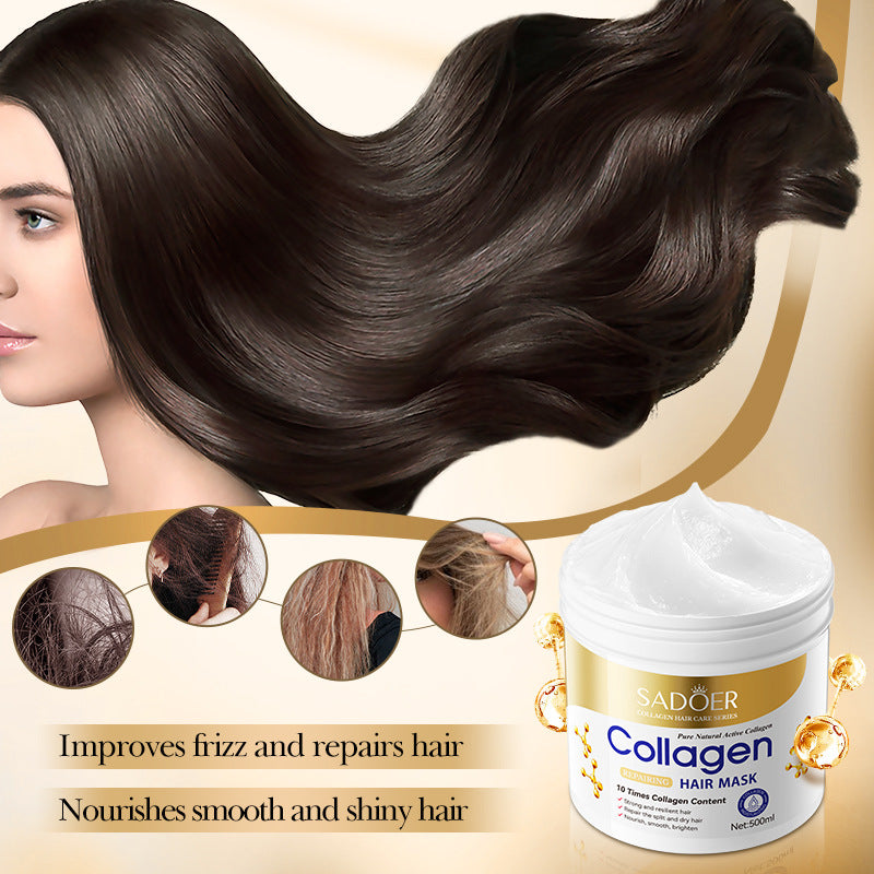 Collagen Smooth Hair Mask500ml SADOER Nourishing and Fluffy Hair Conditioner  Wholesale