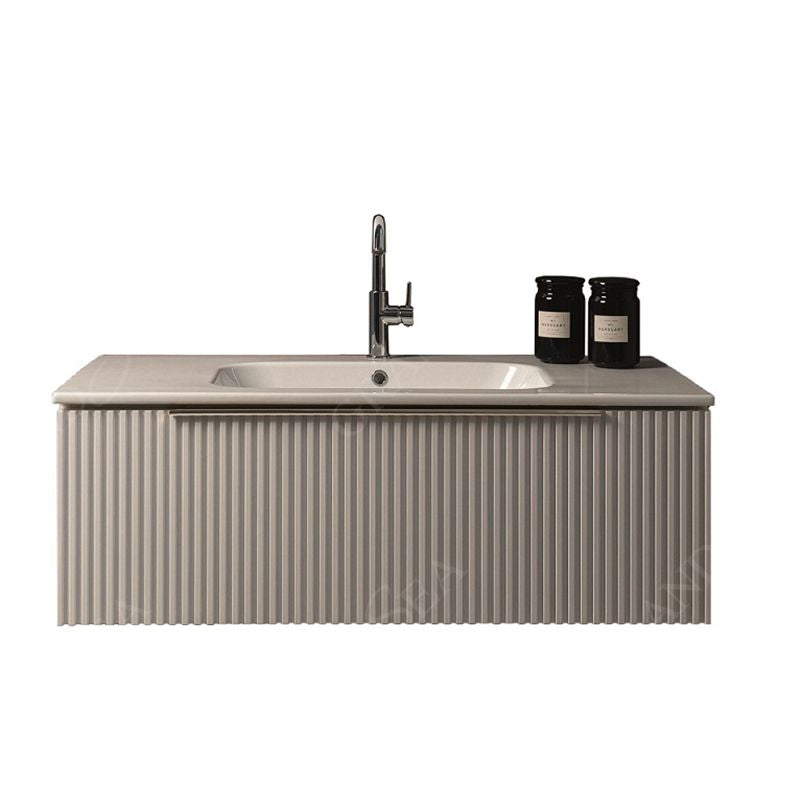 Factory Price PVC Bathroom Vanity Cabinet With Aluminum LED Mirror Cabinet New Design PVC Bathroom Vanity With Ceramic Basin