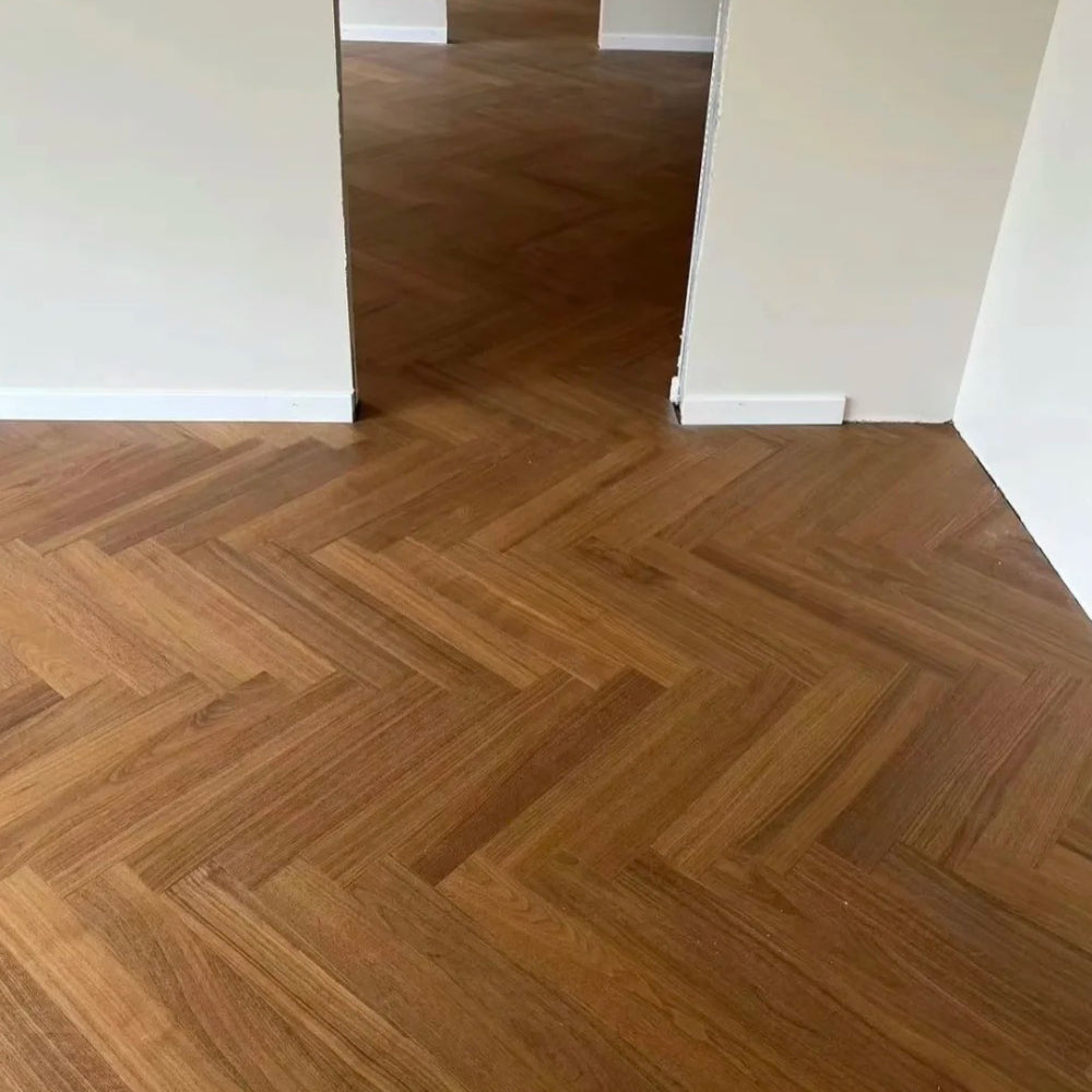 Luxury 14mm Custom Black Walnut Herringbone Engineered Flooring | Waterproof Anti-slip Exterior Click Lock for Parks Schools