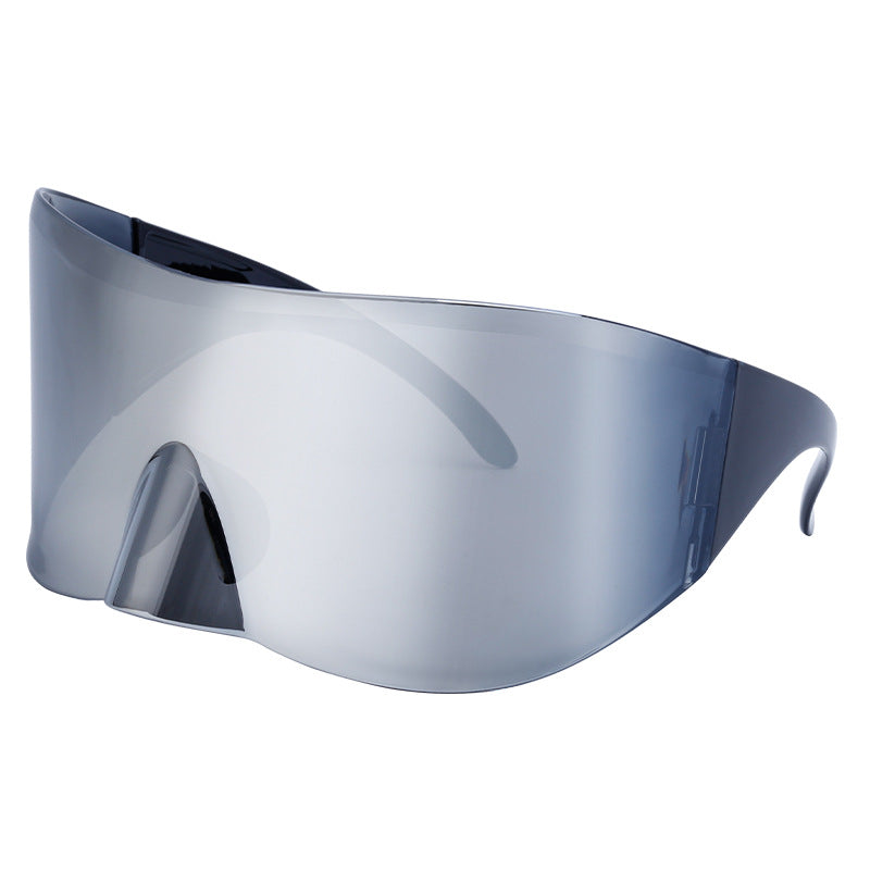 Outdoor Cycling Mercury Sunglasses for Women, European and American Style, Large Frame, Sun Protection Sunglasses for Men, Sports Windproof Glasses shades