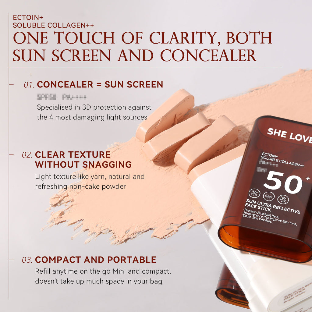 sheloves Anti-UV Foundation Stick Natural Long-lasting Concealer Non-removing Makeup Non-stuck Powder Foundation Cream