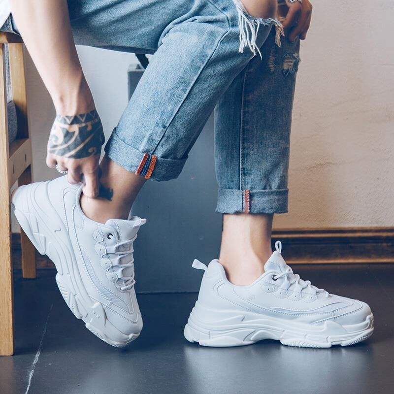Men's Shoes Spring Summer ins Super Popular Shoes Korean Style Trendy Harajuku Style Height-Increasing Cushioned Sports Dad Shoes for Men