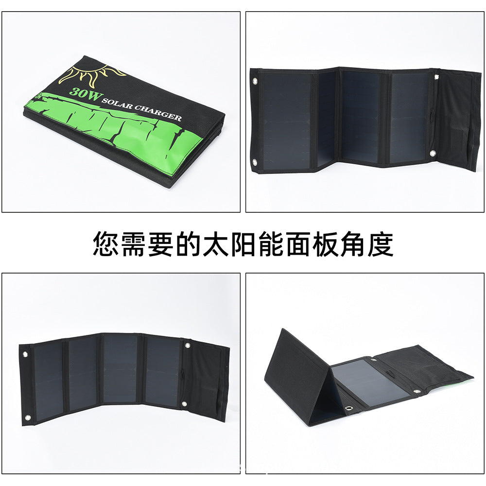30W Solar Folding Bag Charging Bag Solar Panel5V Fast Charge Mobile Phone USB Charger