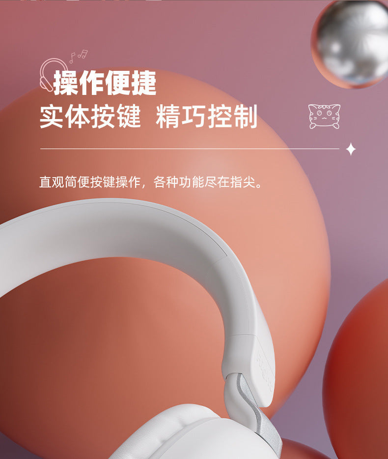 Head-mounted Bluetooth Wireless Earphones Cute Cartoon Cat Full Ear Long Battery Life Support Customization Noise Reduction Cat Ear
