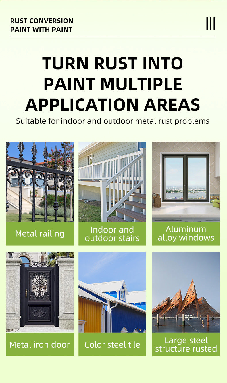 Qixia Water-Based Anti-Rust Paint, Rust-Free Roof Iron Rust Conversion Paint, Color Steel Tile Renovation Paint, Water-Based Anti-Rust Paint