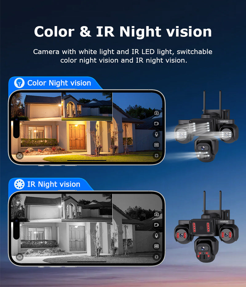 New Product AOV Low Power Consumption Trinocular Solar Camera9MP High Definition Full Color4G Solar Monitoring