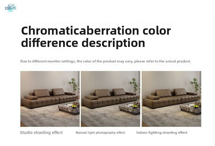 Italian Style Light Luxury Genuine Leather Sofa for Living Room Small Apartment Home Straight Row Sofa Office New Model