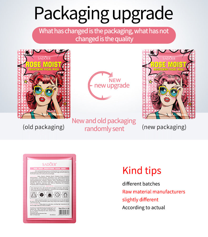 Goddess Mask SADOER Hyaluronic Acid Moisturizing Hydrating Face Mask Sheets Wholesale for  Trade