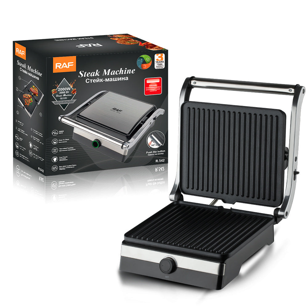 RAF European Style Household Panini Maker Sandwich Maker Breakfast Maker Grill Meat Sausage Maker Burger Steak Maker