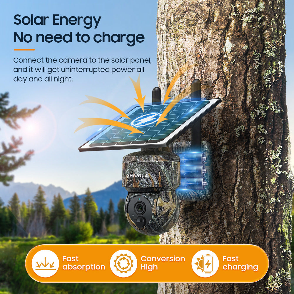Outdoor Maple Leaf Camouflage Solar Camera4MP Low Power Consumption4G High Definition Forest Remote Early Warning Monitoring