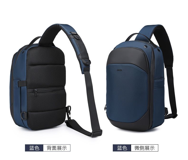 OZUKO Business Chest Bag Men's Large Capacity Waterproof Crossbody Bag High-end trendy brand simple commuter portable bag