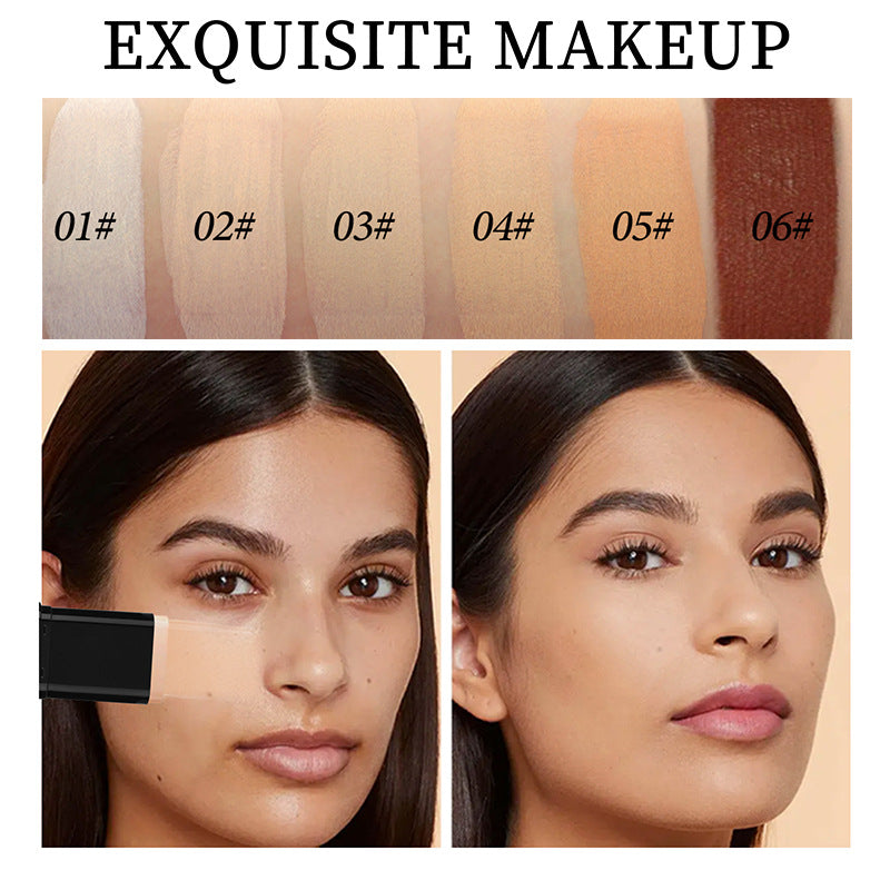 Makeup Concealer Long-lasting Foundation Puff Brush+Solid Foundation Cream 2-in-1 Edition