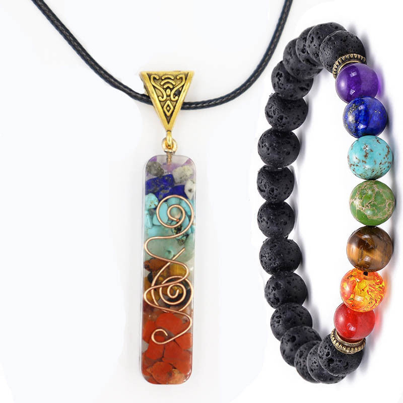 Couple Necklace Natural Crystal Stone Necklace Set for Men Versatile High-End Resin Crystal Pendant Set