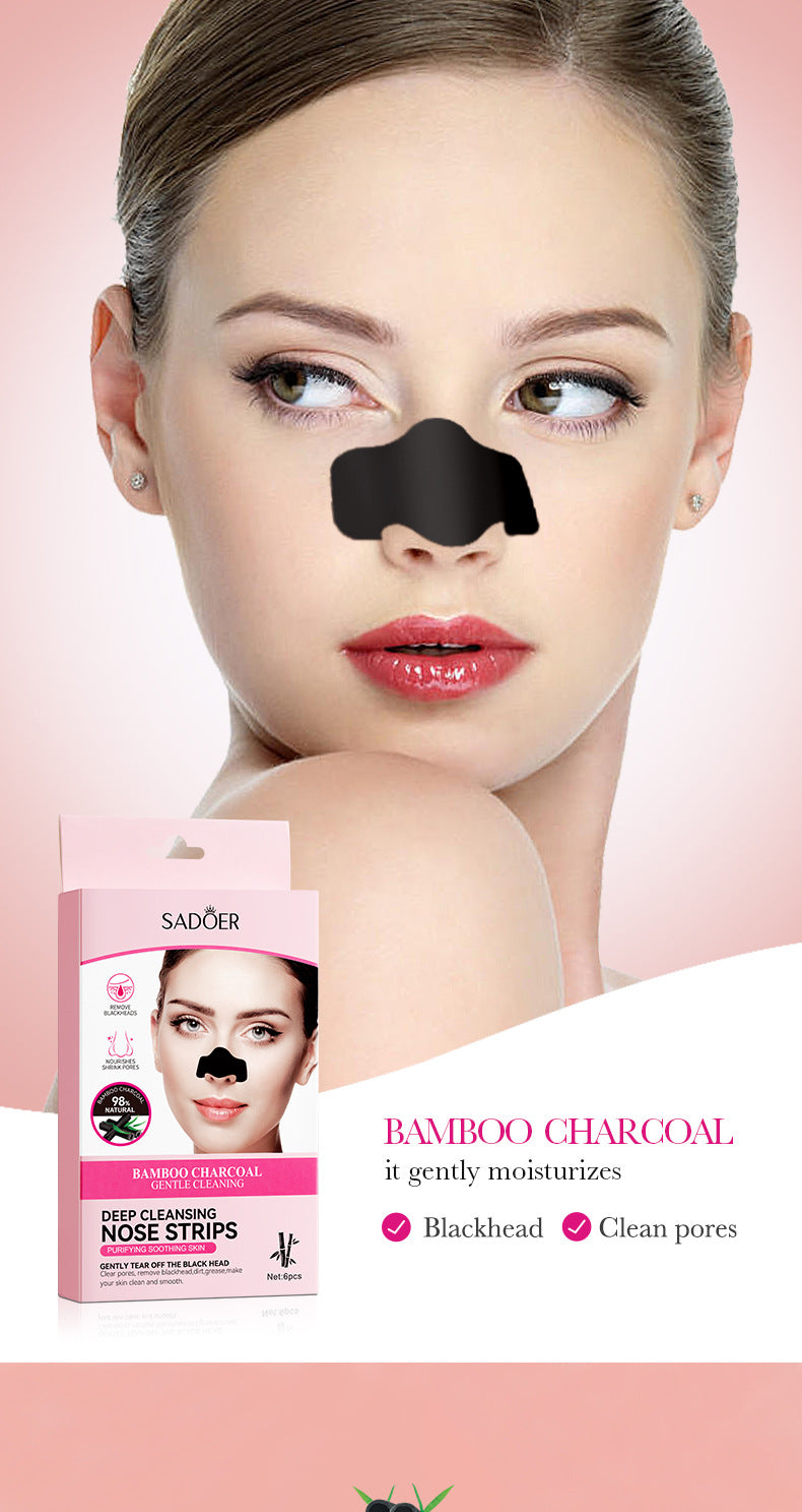 Bamboo Charcoal Women's Nose Strips SADOER Deep Cleansing Blackhead Removal Nose Strips  Wholesale