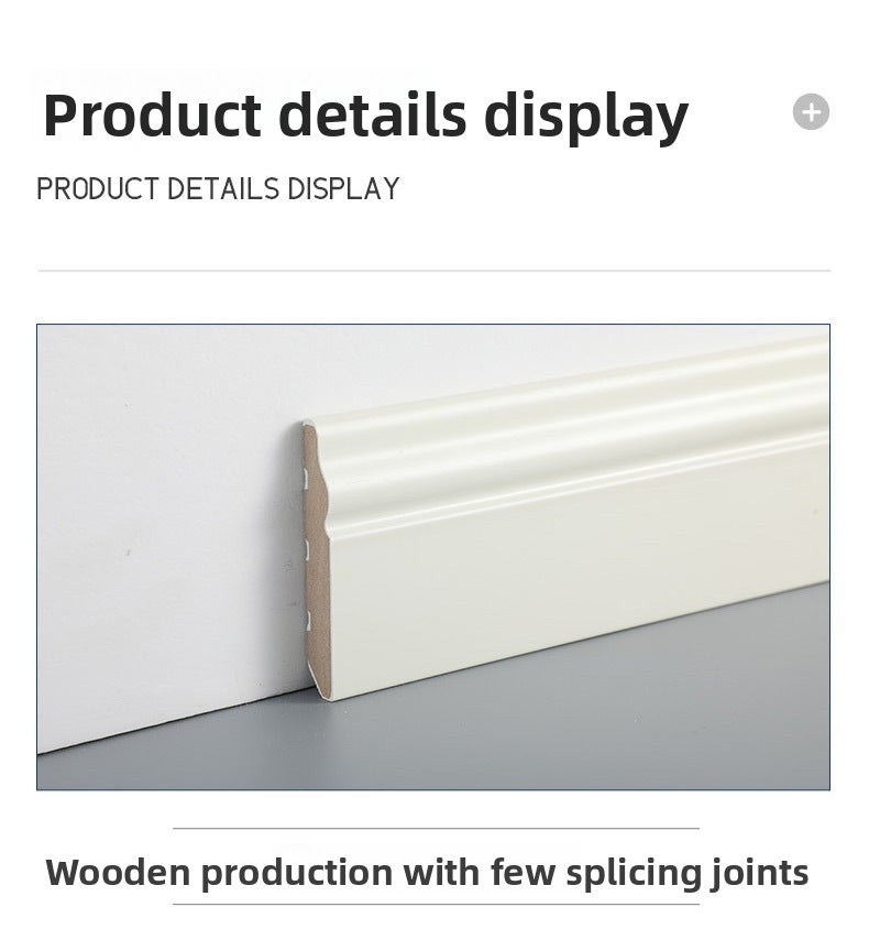 Style MDF Baseboard made of pine wood, painted solid wood baseboard, self-adhesive density board baseboard