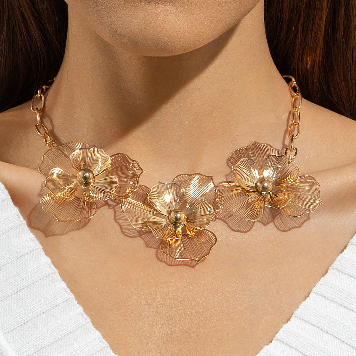 European and American Niche Ginkgo Leaf Tassel Necklace Design Sense Retro Pull-out Imitation Pearl Choker Jewelry choker