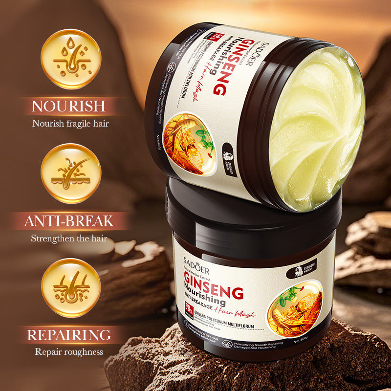 Ginseng and Polygonum Multiflorum Hair Mask SADOER Nourishing Anti-Breakage Smooth Voluminous Hair Mask  Wholesale