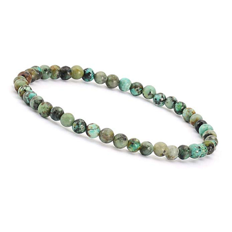 4mm Tiger Eye Stone Bracelet Small Natural Stone Striped Agate White Pine Beaded Moonstone Women's Bracelet