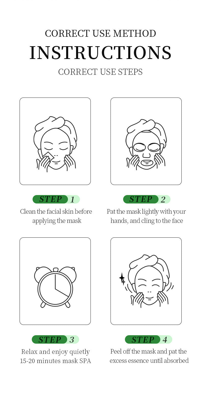 Bamboo Charcoal Face Mask Sheet Pack25g SADOER Skin rejuvenation moisturizing hydrating face mask cross-border wholesale
