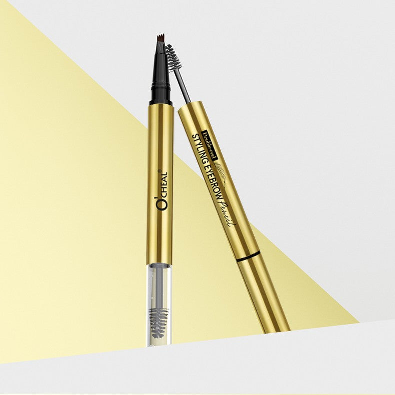 European Beauty Double-Ended Multi-Prong Plush Eyebrow Pencil+Styling Eyebrow Gel with Eyebrow Card Eye Set