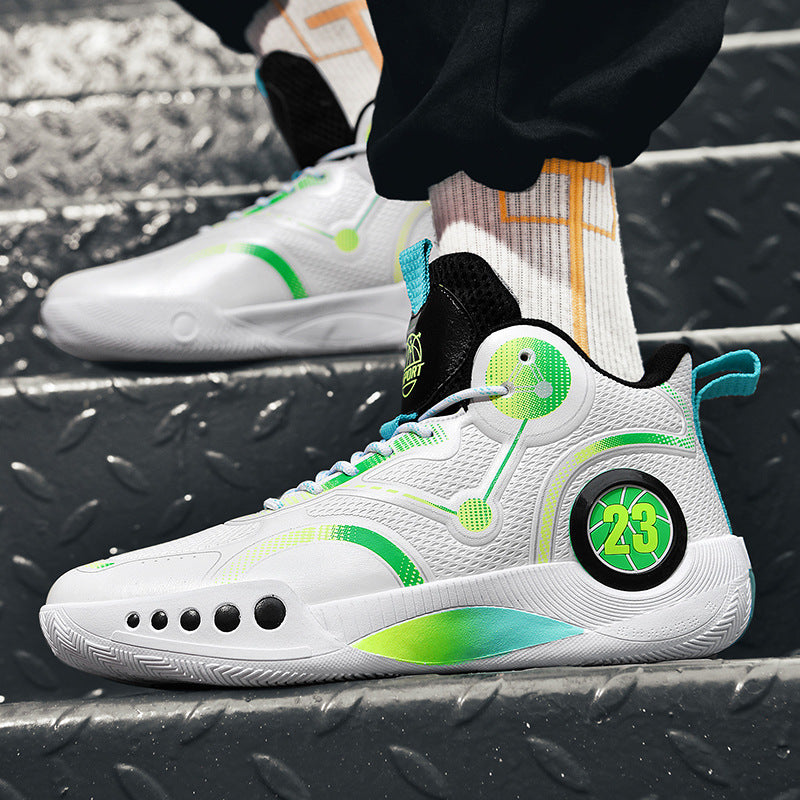 Spring Festival New Couple Casual Basketball Shoes Fashion Combat Boots Wear-resistant Shock-absorbing Campus Student Training Competition Sneakers