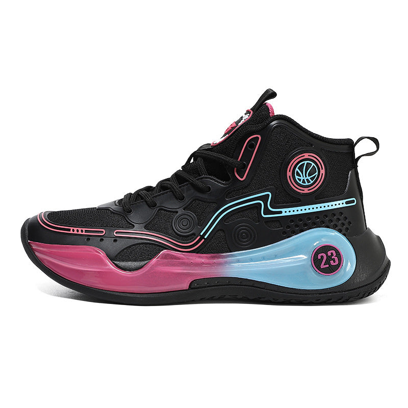 Versatile Practical Basketball Shoes Cushioning Children's Non-Slip Wear-Resistant Youth High-Top Breathable Comfortable Sports Shoes