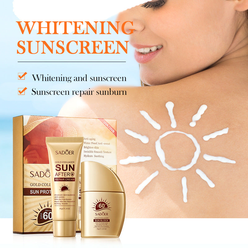 Sunscreen Set SADOER Golden Collagen SPF60+Protective Suit  Wholesale