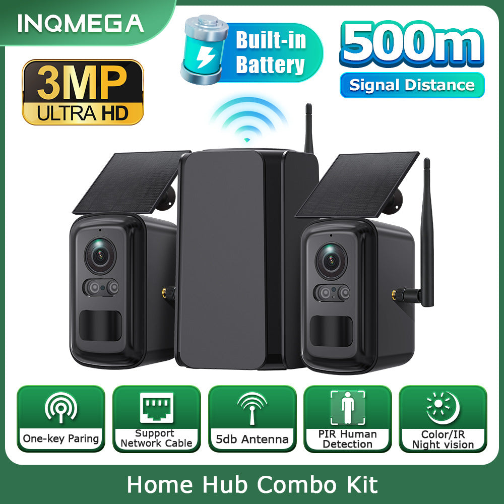Private Model Wireless WiFi Repeater Solar Camera Combination Set HD Full Color Battery Camera
