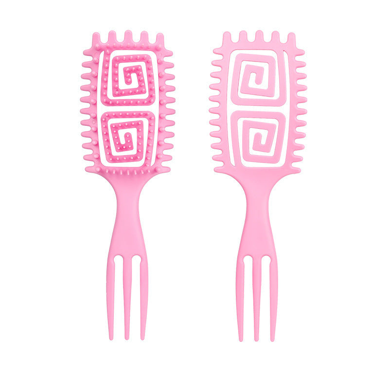 Bounce Curl Defining Styling Comb Smooth Hair Hollow Tail Three-Prong Scalp Cleaning Comb Sea King Curl Hair Styling Comb