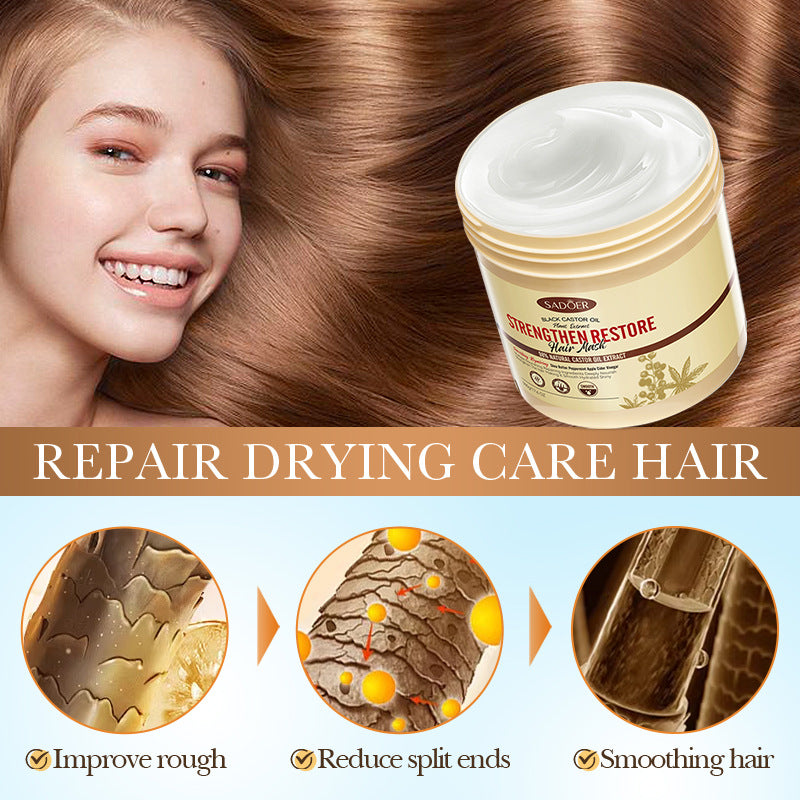 Black Castor Oil Hair Mask500gSADOER Nourishing, Smooth and Fluffy Conditioner Cross-Border Wholesale