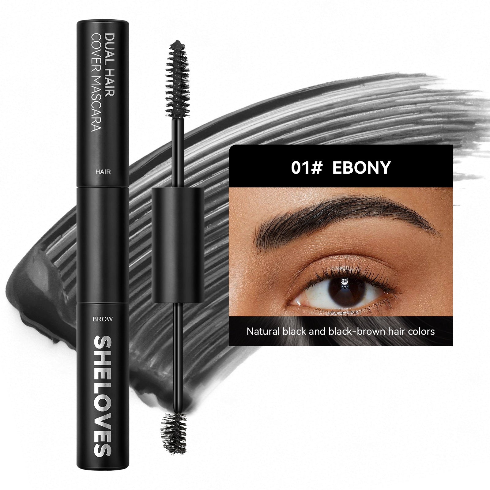 sheloves Eyebrow and Hair Dual-use Styling Stick White Hair Covering Magic Waterproof Non-Fading Disposable Hair Dye Pen