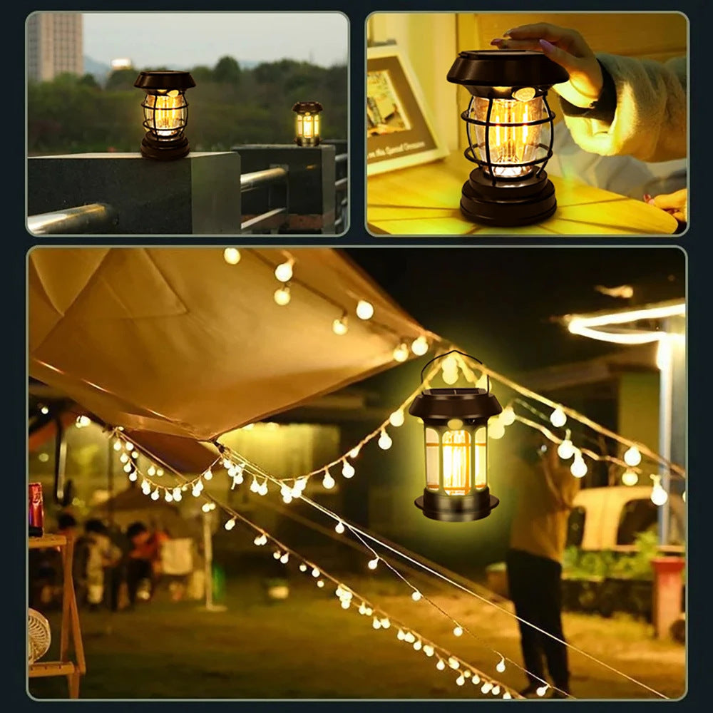 Solar Camping Light Outdoor Lighting Multi-Functional Camp Light Tungsten Light Rechargeable Tent Light Household Emergency Light