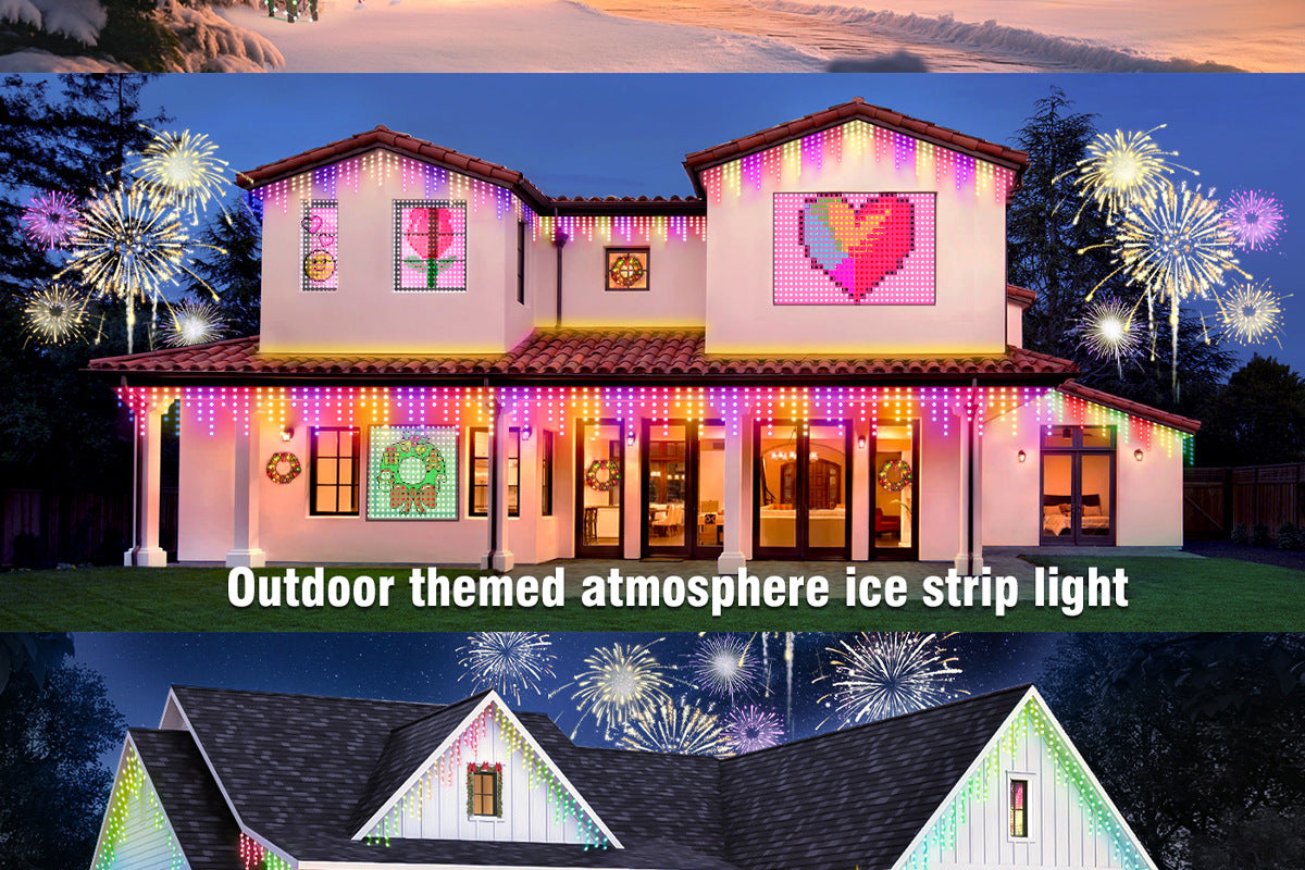 Bluetooth Icicle String Lights Icicle Lights Outdoor Eave Lights Waterfall Eave Lights Waterproof Eave Lights led Atmosphere Light String