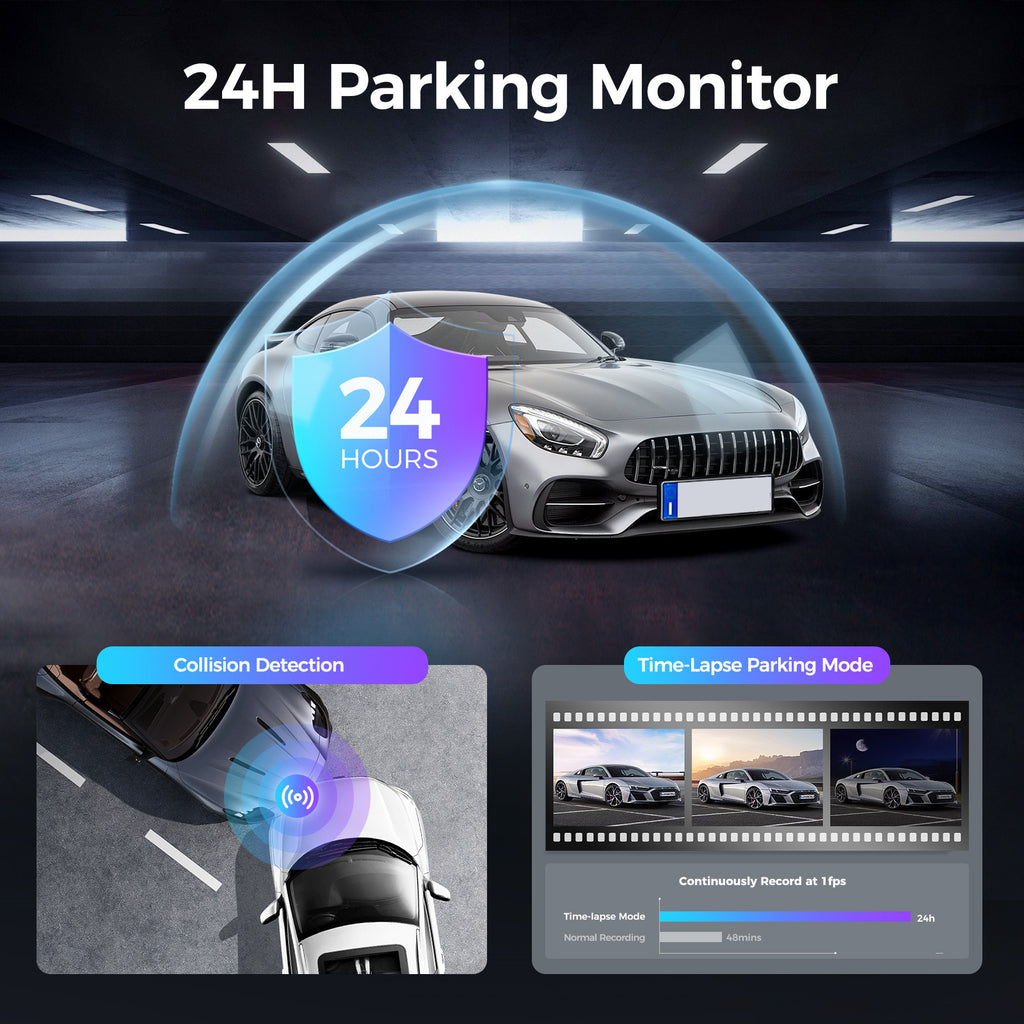 V26C4K Dual-lens Dash Cam HD Ultra Wide Angle Night Vision WiFi Front and Rear Double Recording GPS Car