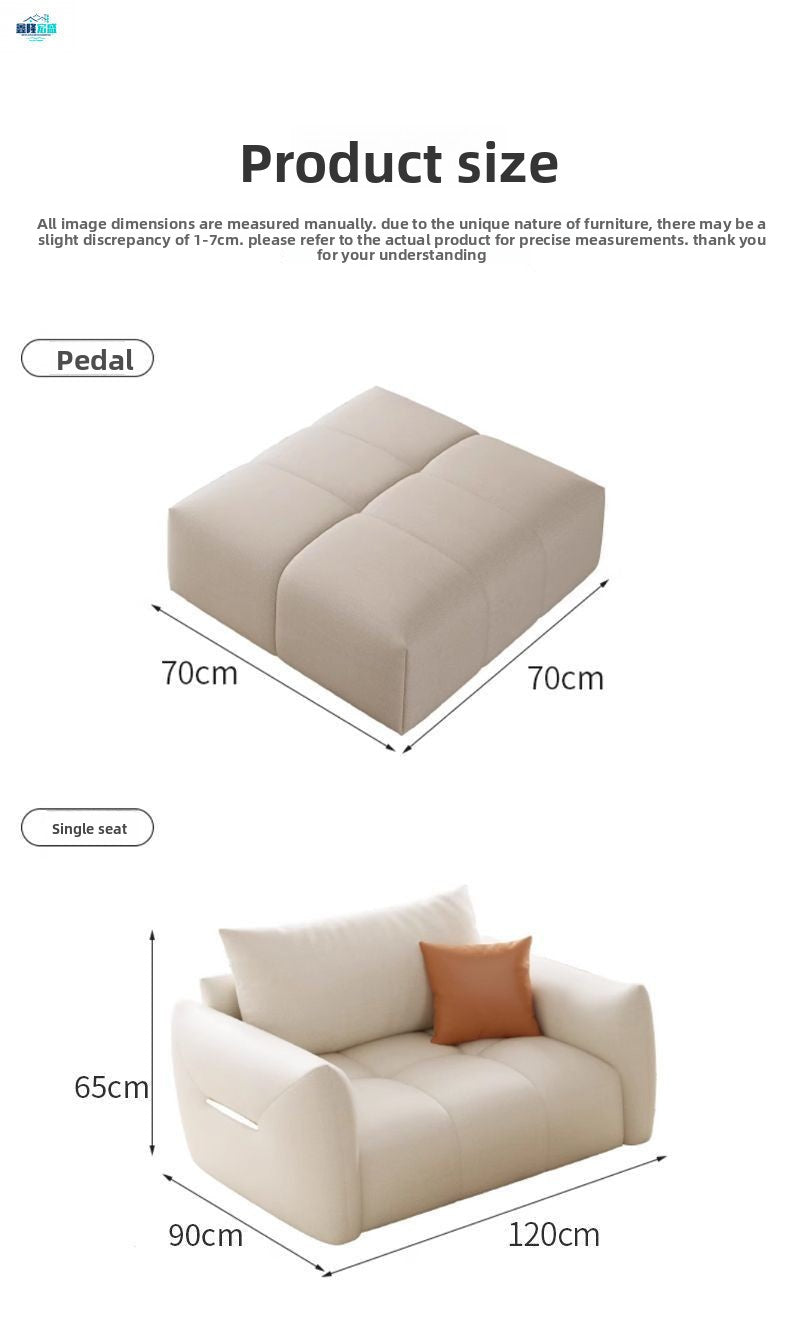 Italian Minimalist Light Luxury Eco Leather Cream Style Living Room Small Apartment Piano Key Straight Row Leather Art Sofa