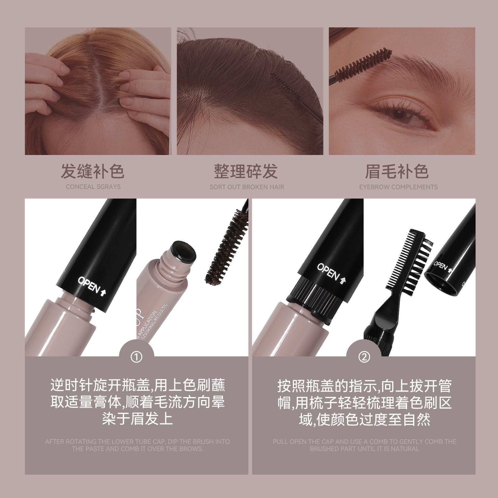 sheloves White Hair Color Stick Covers Gray Roots Non-Staining Waterproof Hair Stick