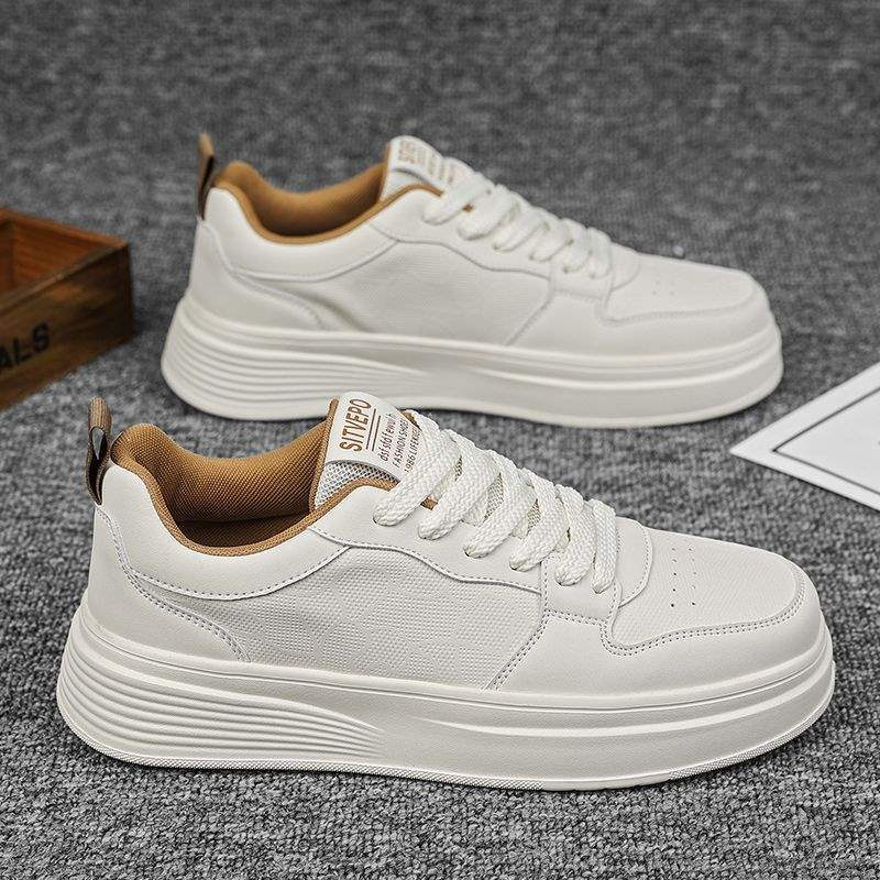 Summer men's shoes2025New Versatile White Sneakers for Men Thick-Soled Casual Sports Thin Breathable Board Shoes