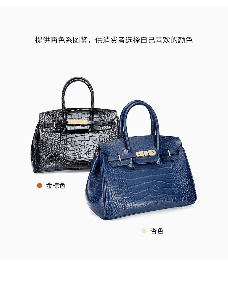 European and American New Style Platinum Bag Women Genuine Leather Handbag Fashion Women's Bag Crossbody Bag Niche Versatile Shoulder Bag Large Capacity