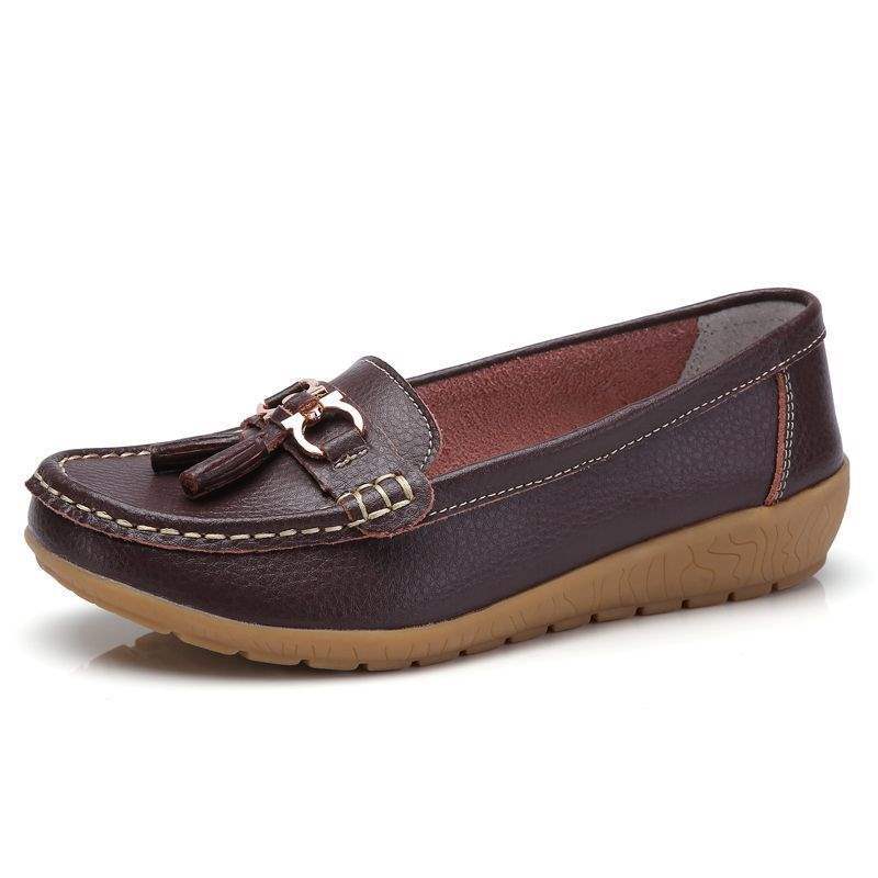 Women's Shoes Flat Soft Sole Thick Sole Loafers Thickened Nurse Shoes Rubber Sole Wedge Slip-On Women's Shoes