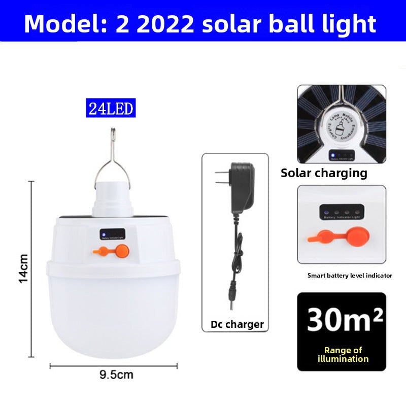 Solar Lamp LED Foldable Bulb Light Home Power Outage Emergency Light Tent Light Camping Light Night Market Stall Light