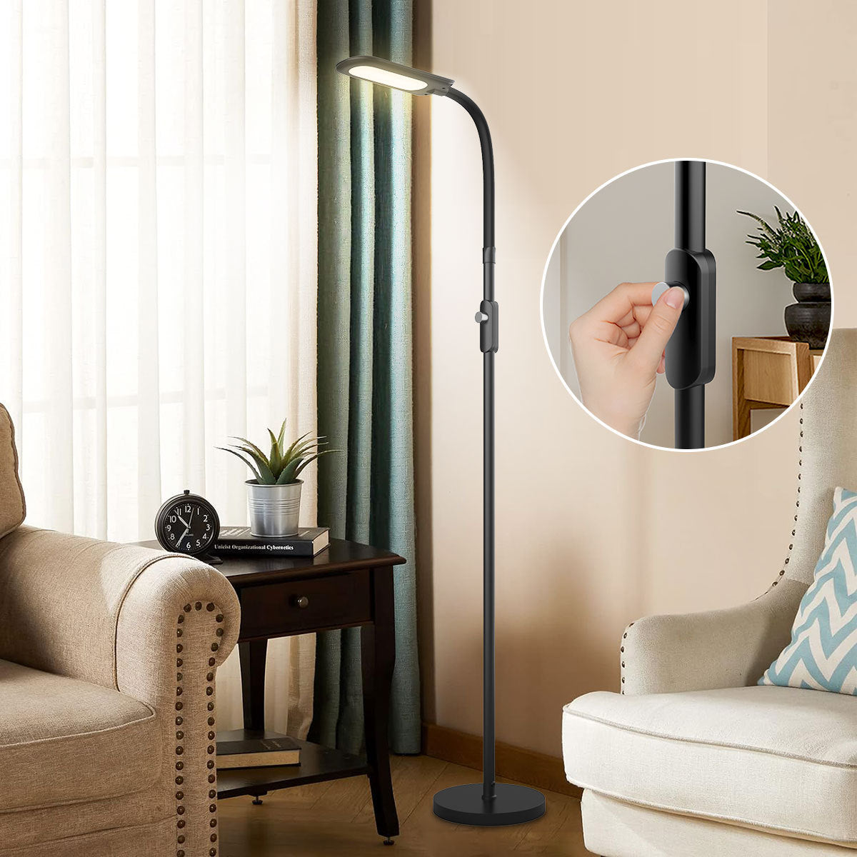 led Reading Lamp Sofa Floor Lamp Bluetooth Floor Lamp Eye Protection Reading Lamp Bedside Floor Lamp Three Color Temperature Adjustable