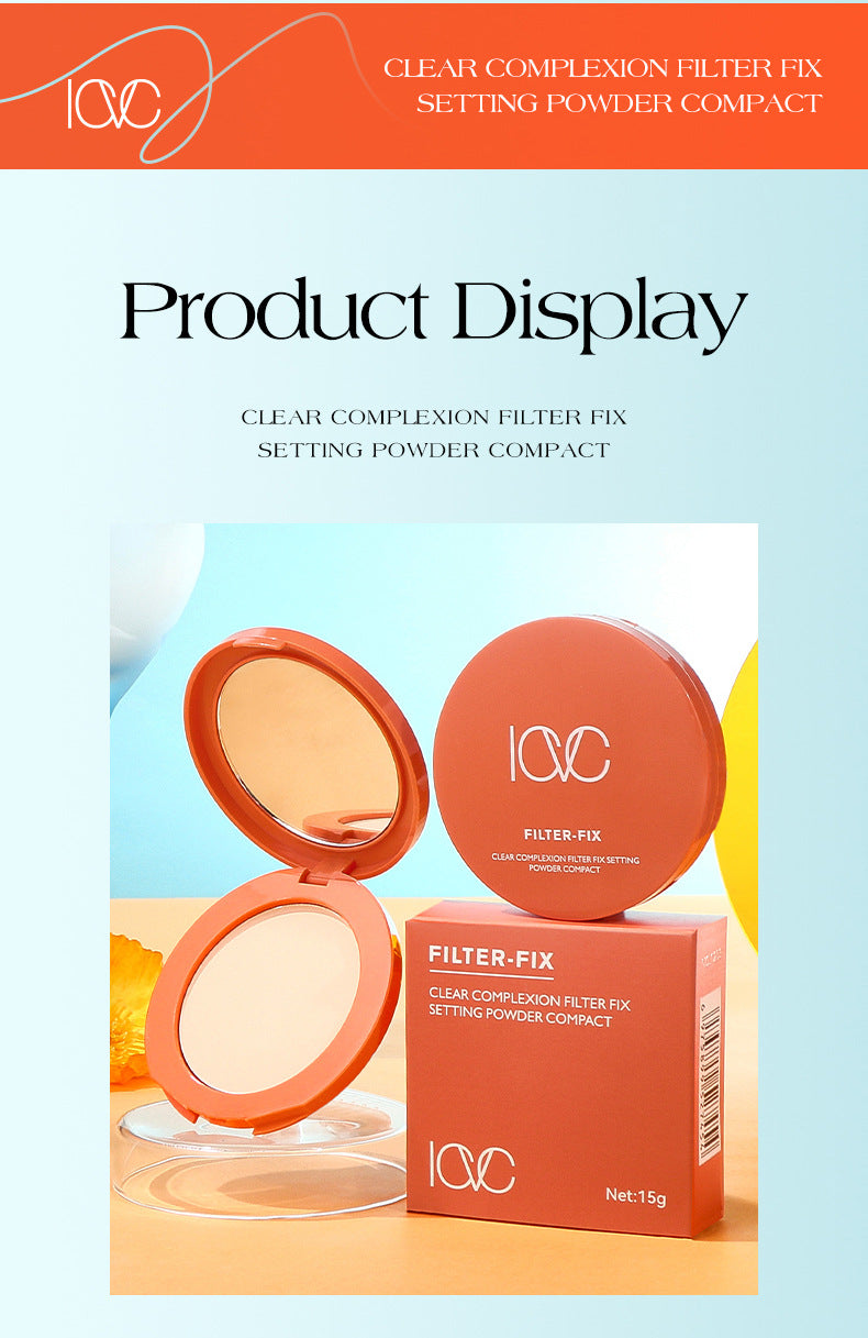 ICVC#1203Nude Powder Setting Powder15g Comes with Puff and Makeup Mirror Version Beauty