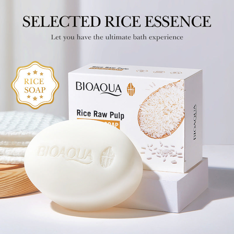 Rice Soap BIOAOUA Cleansing and Bathing Deep Cleansing Handmade Essential Oil Soap  Foreign Trade Wholesale