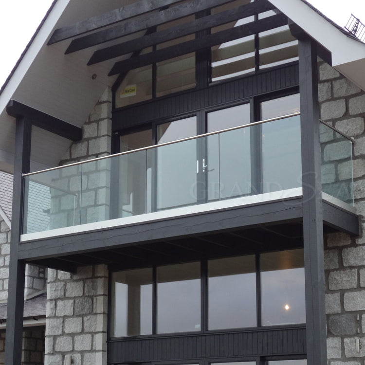 Outdoor Stainless Steel Balcony 12mm Glass Railing Balustrade Designs